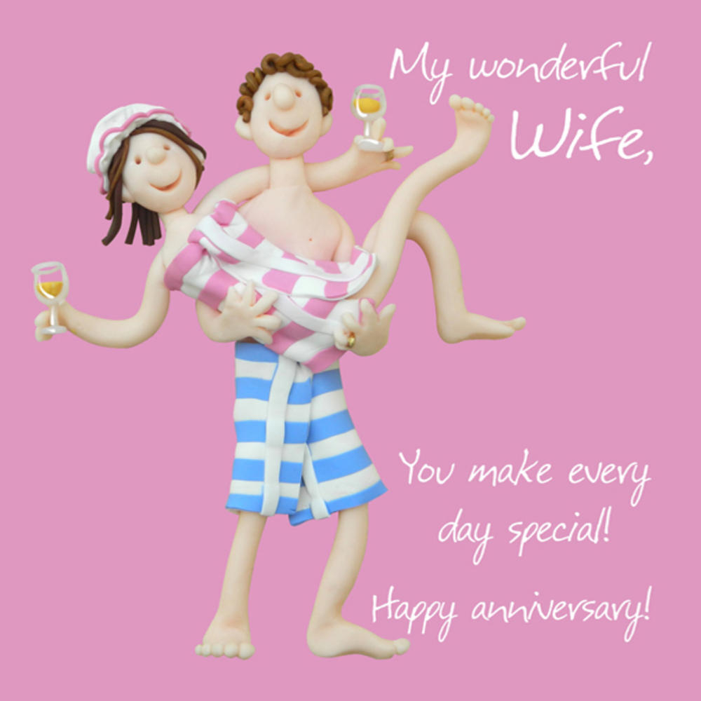 Wonderful Wife Anniversary Greeting Card One Lump Or Two Cards