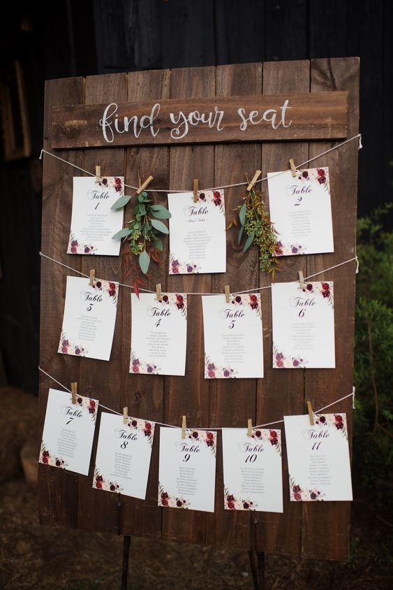 Wooden Palette Order Of The Day Sign With White Calligraphy Greenery 